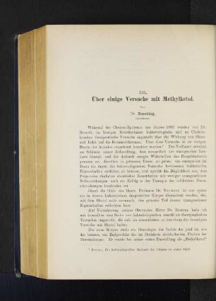 XII. Über einige Versuche mit Methylketol.