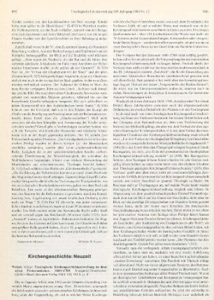 899-902 [Rezension] Wetzel, Klaus, Theologische Kirchengeschichtsschreibung im deutschen Protestantismus