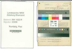 Entnazifizierung Paul Rumberg , geb. 18.05.1888 (Metzger)