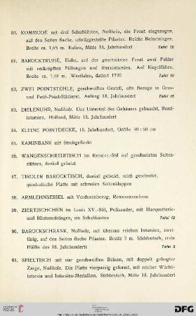 Antikes Mobiliar und Stilmöbel (Nr. 80-174)