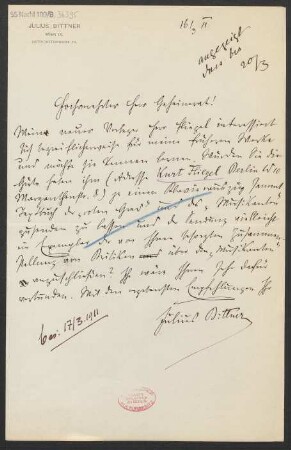 Brief an Ludwig Strecker  : 16.03.1911