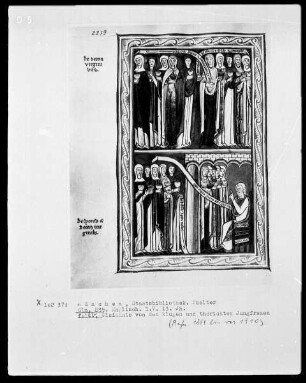 Psalterium mit Kalendarium — Bildseite mit zwei Miniaturen, Folio 71verso