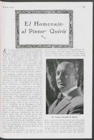 El homenaje al pintor Quirós