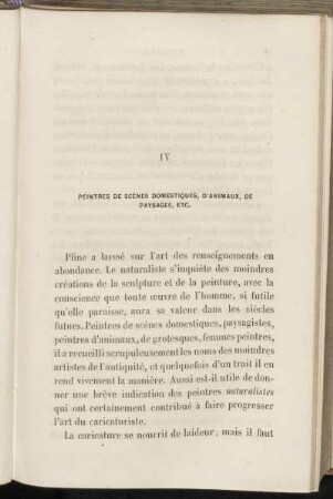 IV Peintres de scènes domestiques, d'animaux, de paysages, etc.