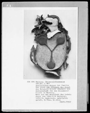 Wappen der Familie von Kleen vom Prospekt der Orgel des Meisters Arnold Rucker