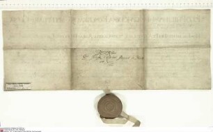 Philipp Christoph von Rosenbach, Konventuale von Fulda, bekundet, dass ihm Joachim [von Gravenegg], Abt von Fulda, gemäß der Im Folgenden inserier...
