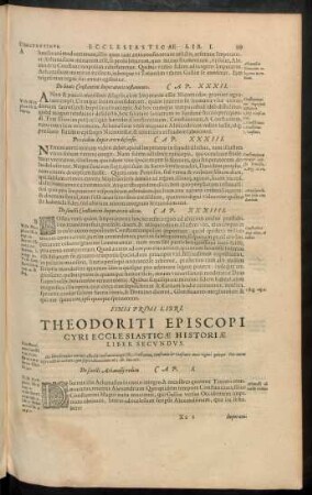 Theodoriti Episcopi Cyri Ecclesiasticae Historiae Liber Secundus.