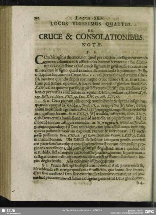 Locus Vigesimus Quartus. De Cruce & Consolationibus