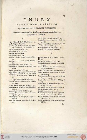 Index Rerum Memorabilium