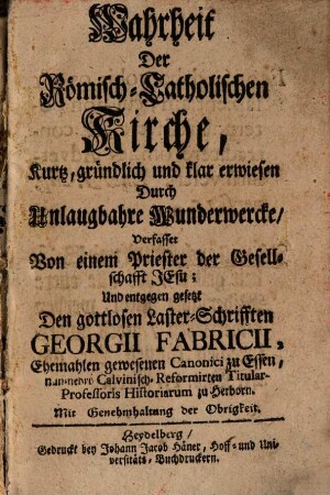 Wahrheit der Römisch-Katholischen Kirche