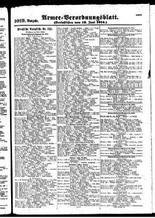 1019.Ausgabe. Montag, 19. Juni 1916