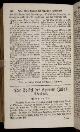 Die Epistel des Apostels Judas Thaddäus.