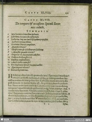 Caput XLVIII. De tempore & occasione Speculi Saxonici collecti