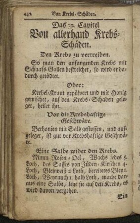 32. Von allerhand Krebs-Schäden