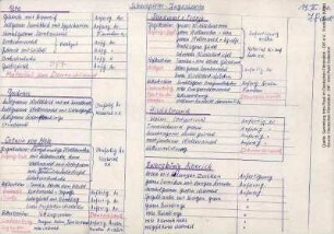 Kostümliste, handschriftlich von Irms Pauli