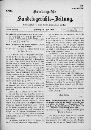 No. 25. 18. Juni 1870