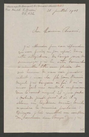 Brief an Ferruccio Busoni : 21.07.1901