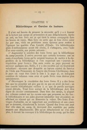 Chapitre V - Bibliothèque et cercles de lecture