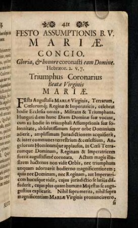 411-421, Festa Augustalia Maria Virginis, Terrarum, ...