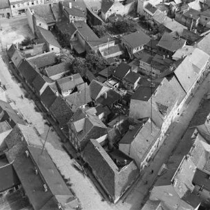 Altstadt von Hoyerswerda : Bebauung zwischen Mittel- und Grünstraße; Blickrichtung Südosten
