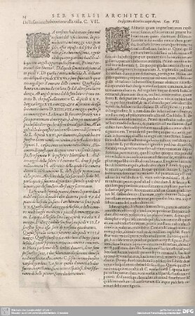 Della sesta habitatione alla villa. VII.