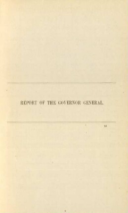Report of the governor general
