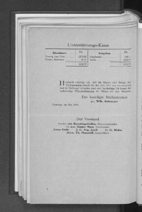 Unterstützungs=Kasse