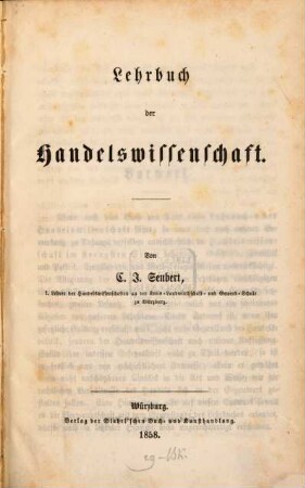Lehrbuch der Handelswissenschaft