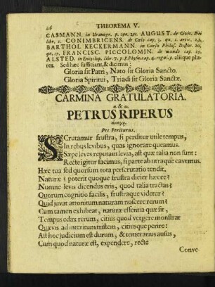Carmina Gratulatoria.