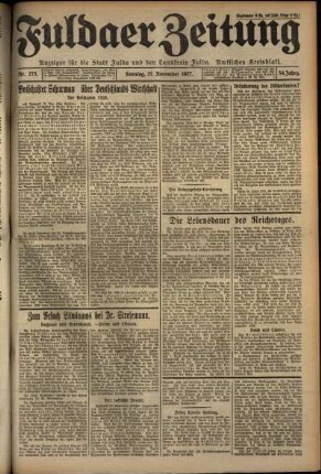 Erste Ausgabe vom Sonntag, den 27. November 1927.