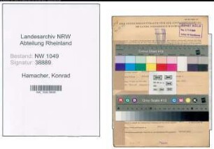 Entnazifizierung Konrad Hamacher , geb. 12.02.1896 (Gastwirt)