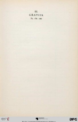 III. Graphik (Nr. 136-146)