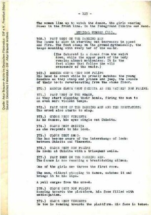 Englisches Drehbuch (Fassung vom 25.07.1954, Auszug)
