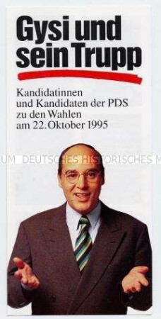 Flugschrift der Berliner PDS zur Vorstellung ihrer Kandidaten für die Wahl des Berliner Abgeordnetenhauses 1995