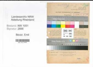 Entnazifizierung Emil Bever , geb. 19.01.1893 (Beamter)