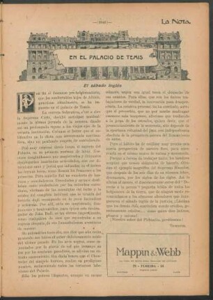 En el palacio de Temis : El sábado inglés