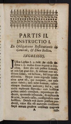 1-6, De Obligatione Restitutionis in Generali, & Duce Bellico