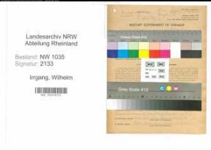 Entnazifizierung Wilhelm Irrgang , geb. 15.05.1903 (Lagerverwalter)