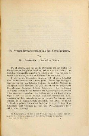 Zoologische Jahrbücher. Abteilung für Systematik, Ökologie und Geographie der Tiere : international journal for zoological sciences. 4. 1889, a