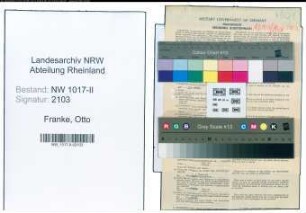 Entnazifizierung Otto Franke , geb. 20.09.1908 (Orchestermusiker)