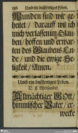 Umb ein bußfertiges Leben