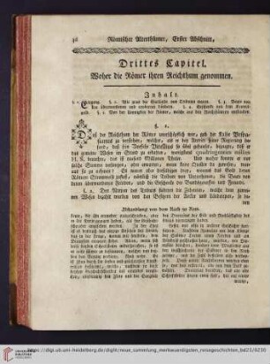 Drittes Kapitel. Woher die Römer ihren Reichthum genommen