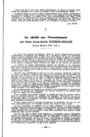 569-571, La vérité sur l'avortement, par Anne-Marie Dourlen-Rollier