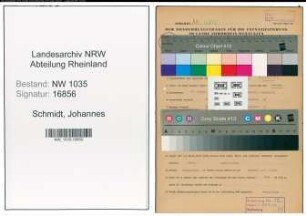 Entnazifizierung Johannes Schmidt , geb. 12.01.1900 (Angestellter)