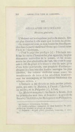 III. Géographie de l'Océanie