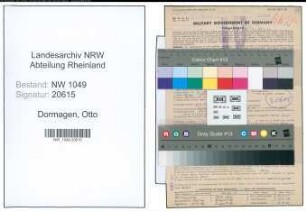 Entnazifizierung Otto Dormagen , geb. 21.12.1907 (Ingenieur)