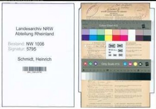 Entnazifizierung Heinrich Schmidt , geb. 05.04.1912 (Zollassistent)