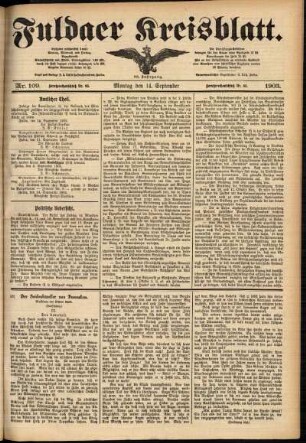 Ausgabe vom Montag, den 14. September 1903.