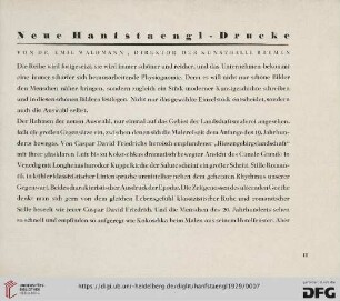 Neue Hanfstaengl-Drucke von Dr. Emil Waldmann, Direktor der Kunsthalle Bremen