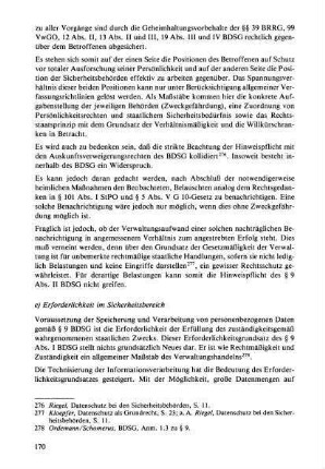 e) Erforderlichkeit im Sicherheitsbereich